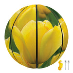 Yellow Tulip Print Basketball