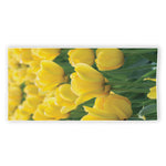 Yellow Tulip Print Beach Towel