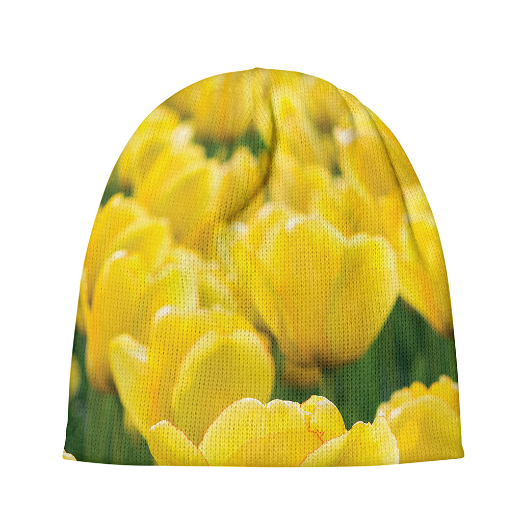 Yellow Tulip Print Beanie