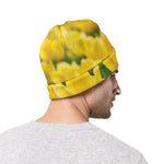 Yellow Tulip Print Beanie