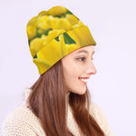 Yellow Tulip Print Beanie