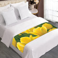 Yellow Tulip Print Bed Runner