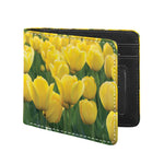 Yellow Tulip Print Bifold Wallet