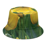 Yellow Tulip Print Bucket Hat