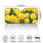 Yellow Tulip Print Car Windshield Sun Shade