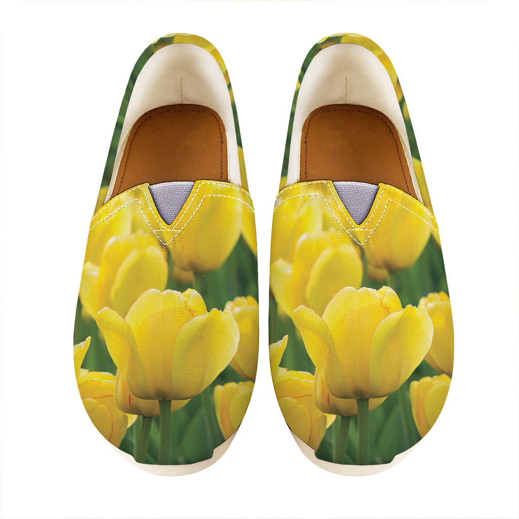 Yellow Tulip Print Casual Shoes