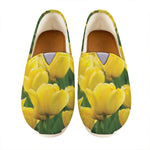 Yellow Tulip Print Casual Shoes