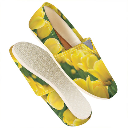 Yellow Tulip Print Casual Shoes