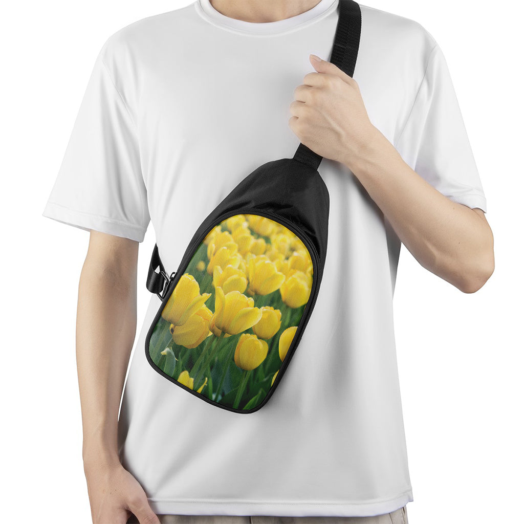 Yellow Tulip Print Chest Bag
