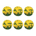 Yellow Tulip Print Coaster Set