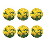 Yellow Tulip Print Coaster Set