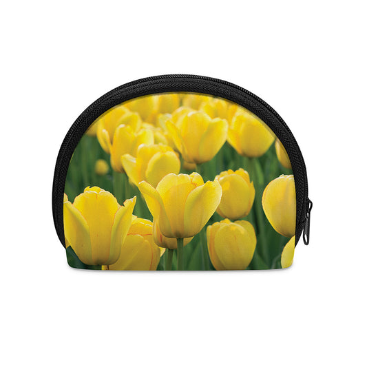 Yellow Tulip Print Coin Purse