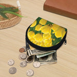 Yellow Tulip Print Coin Purse