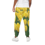 Yellow Tulip Print Cotton Pants