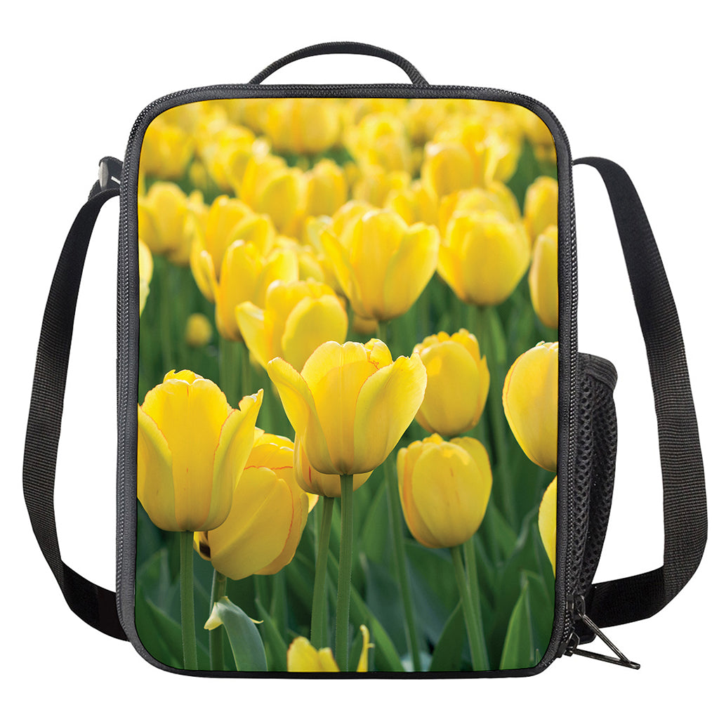 Yellow Tulip Print Crossbody Lunch Bag