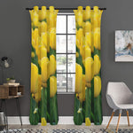 Yellow Tulip Print Curtain