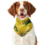 Yellow Tulip Print Dog Bandana