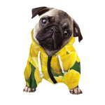 Yellow Tulip Print Dog Zip Up Hoodie