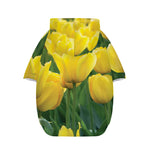 Yellow Tulip Print Dog Zip Up Hoodie