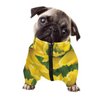 Yellow Tulip Print Dog Zip Up Jacket