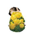 Yellow Tulip Print Dog Zip Up Jacket