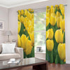 Yellow Tulip Print Extra Wide Grommet Curtains