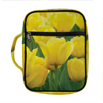 Yellow Tulip Print Front Pocket Bible Bag