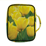 Yellow Tulip Print Front Pocket Bible Bag