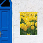 Yellow Tulip Print Garden Flag