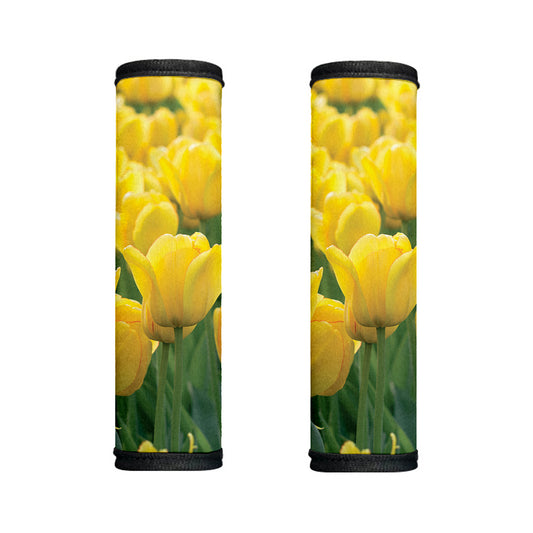Yellow Tulip Print Handle Covers