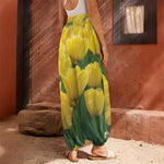 Yellow Tulip Print Harem Pants