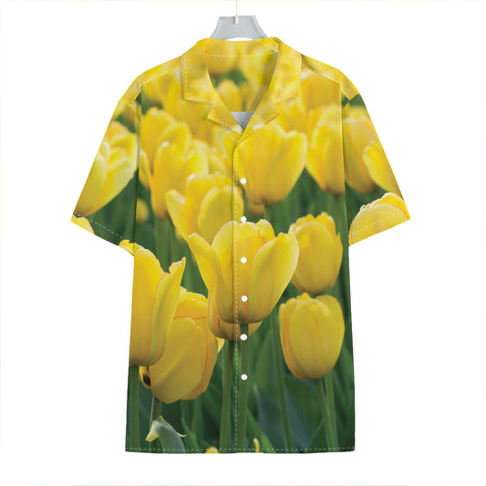 Yellow Tulip Print Hawaiian Shirt
