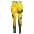 Yellow Tulip Print High-Waisted Pocket Leggings