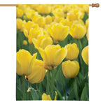 Yellow Tulip Print House Flag
