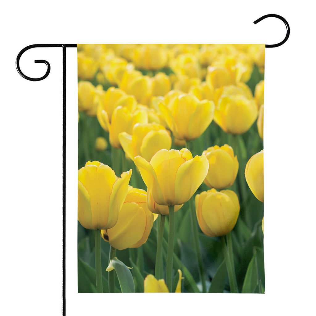 Yellow Tulip Print House Flag