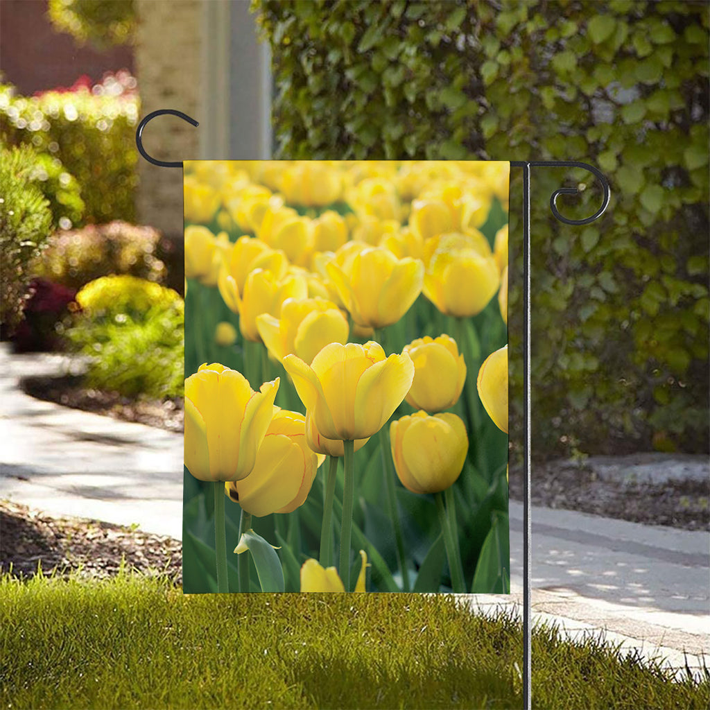 Yellow Tulip Print House Flag