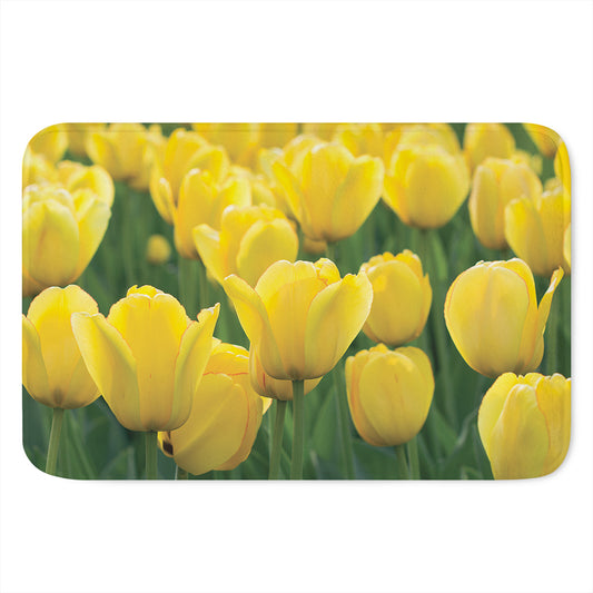 Yellow Tulip Print Indoor Door Mat