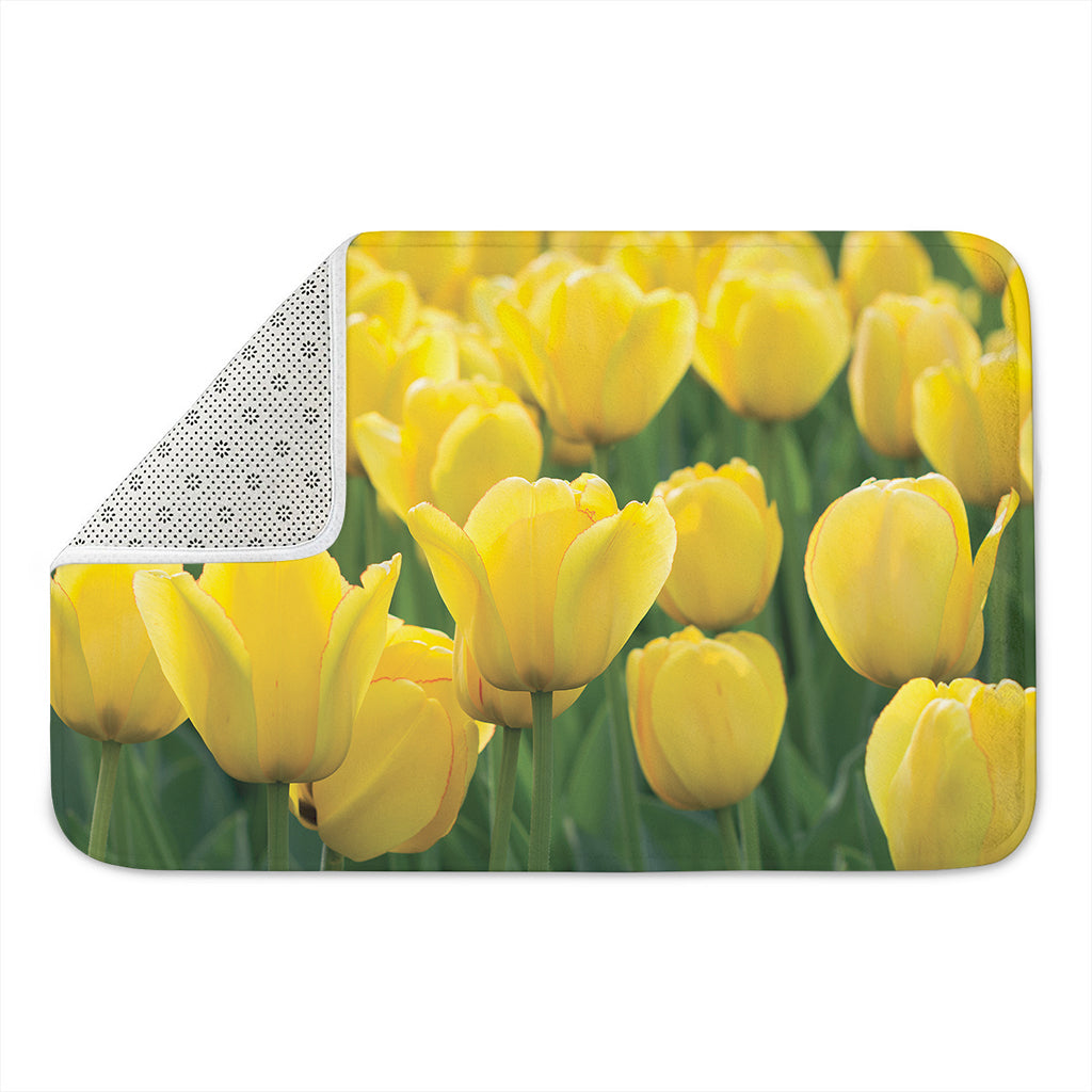 Yellow Tulip Print Indoor Door Mat
