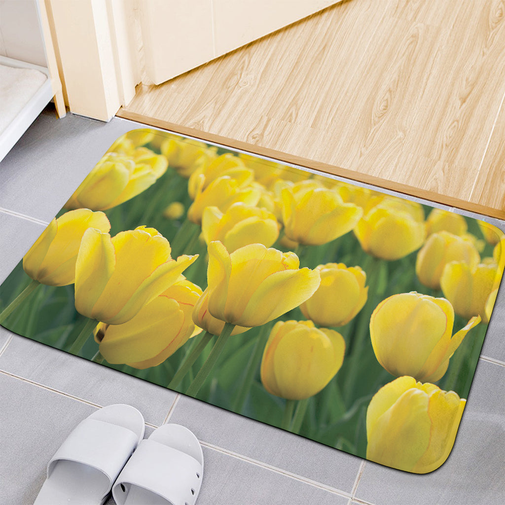 Yellow Tulip Print Indoor Door Mat