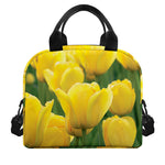 Yellow Tulip Print Insulated Lunch Bag