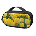 Yellow Tulip Print Portable Cooler Travel Case