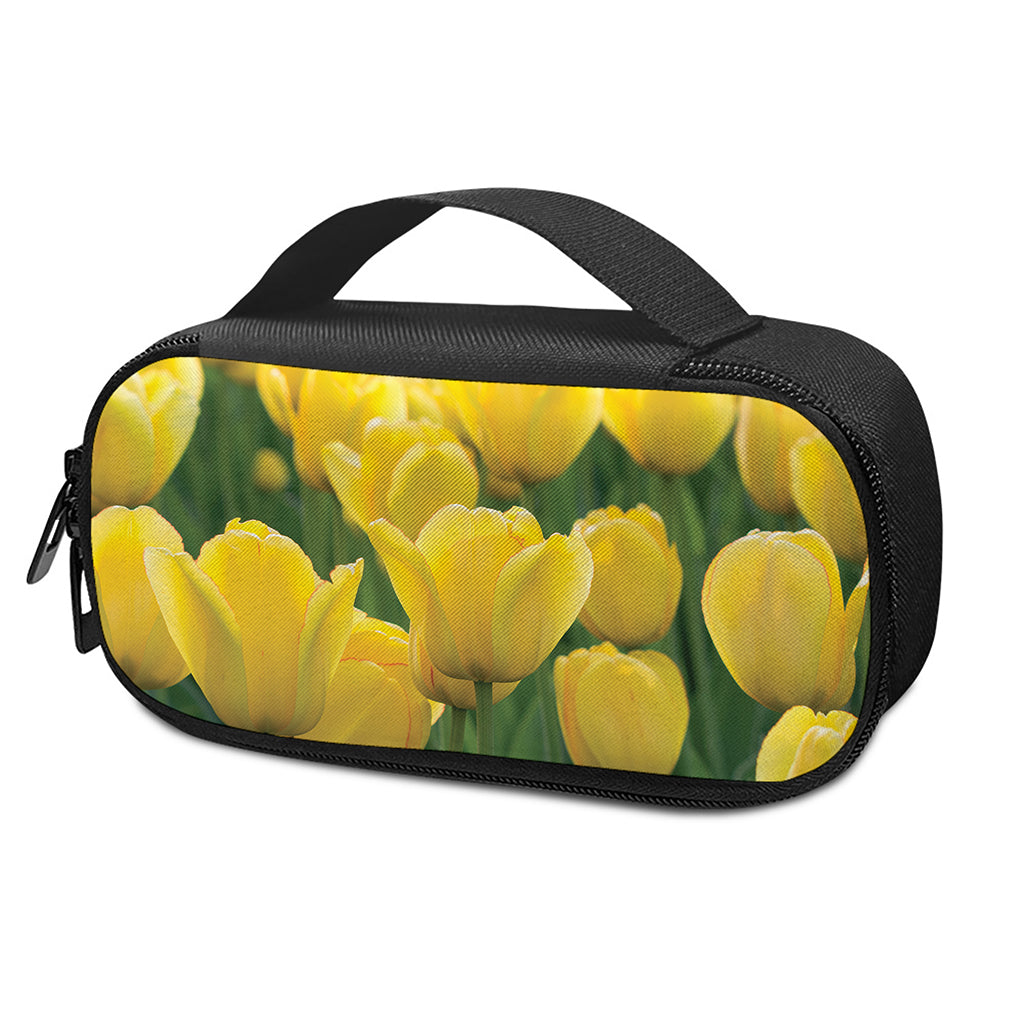 Yellow Tulip Print Insulin Cooler Travel Case