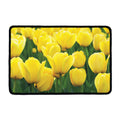 Yellow Tulip Print Kitchen Mat