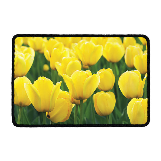 Yellow Tulip Print Kitchen Mat
