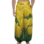 Yellow Tulip Print Lantern Pants