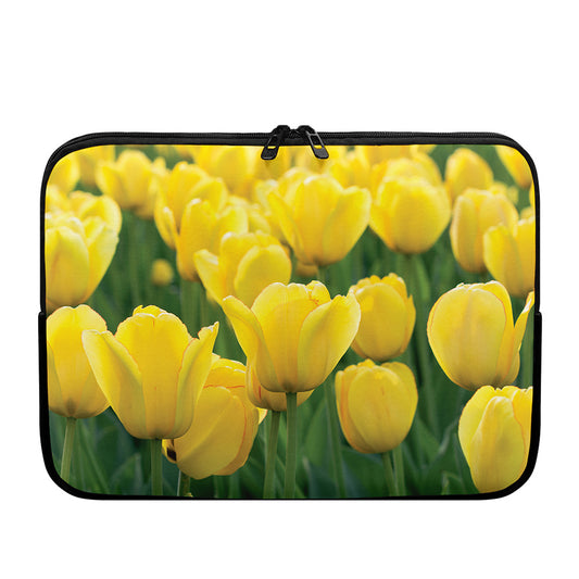 Yellow Tulip Print Laptop Sleeve