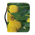 Yellow Tulip Print Leather Bible Cover