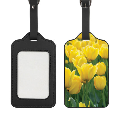 Yellow Tulip Print Luggage Tag