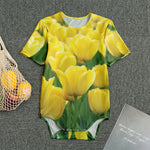 Yellow Tulip Print Men's Bodysuit