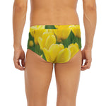 Yellow Tulip Print Men's Briefs